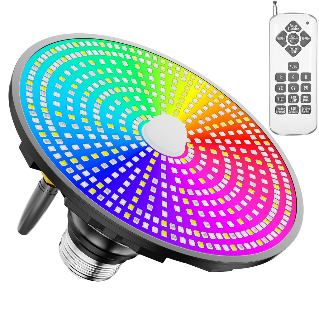 Jadisi Pool Lights for Inground, LED Light Bulb for Above Ground Swimming Pool, LED Lights for Inground Pool, 120V Spa Light Bulb E26 Base, Multi-Color & Adjustable Brightness - Black 90W