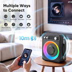 VOSOCO Karaoke Machine, Bluetooth Speaker with 2 Wireless Mics for Adults