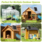 7.1" Solar Powered Exhaust Fan, 16.5 ft Cord + 25W Solar Panel Greenhouse Ventilation Fan, 3800RPM IPX7 Waterproof Solar Vent Fan for Chicken Coop, Shed, Dog House, Outdoor Intake & Exhaust