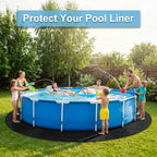 AHEONLAR 15FT Round Pool Liner Pad, 400G/M² Extra Thick Black Pool Pads for Above Ground Pool, Heavy Duty Pool Liner Pad Geotextile Material Pool Liner Puncture-Proof Pool Bottom Padding(15'Round)