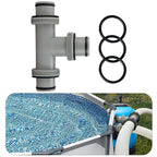 Taudang 1-1/2 inch T Tee Joint Pool Filter Pump Hose Connector 1.5" to 1.5" Replacement for Intex Swimming Pool Pumps,Pool Hose Adapter and Filter Pumps (3 interfaces)