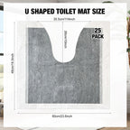 25 Pack Disposable Toilet Mats Absorbent Toilet Floor Protector from Urine U-Shape Toilet Training Rug Waterproof Non-Slip Bathroom Potty Training Mats Toilet Commode Mat for Children Adult (Gray)