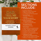 Dad Tell Me Your Life Story Leather Journal (Hardcover) - A Family Heirloom Keepsake with + 275 Prompts to Share His Life Story Book and Memories, Father's Day, Christmas Gift from Daughter & Son
