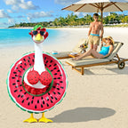 2 Set Hawaiian Porch Goose Outfits,23''Porch Goose Summer Outfits,Bikini Lawn Goose Costume,Yard Goose Clothes Skirt Hat Glasses Floral Wreath Swimming Ring for Outdoor Garden Yard Decor