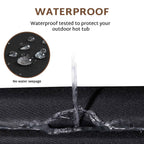 iBirdie Outdoor Waterproof Rectangular Hot Tub Cover 85 x 77 inch fit 84 x 76 or 83 x 75 or 82 x 74 SPA 600D Heavy Duty Rectangle Weatherproof Protectors Protective Cover Cap