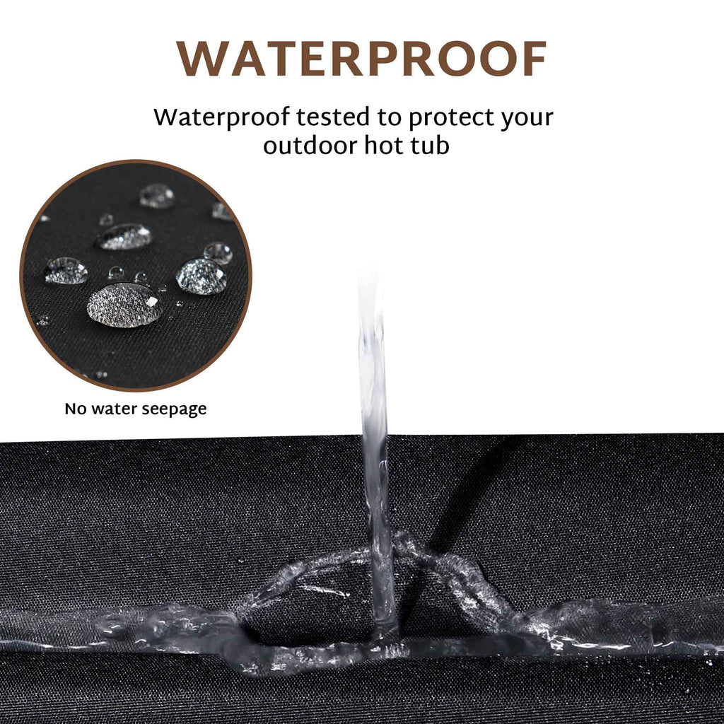 iBirdie Outdoor Waterproof Rectangular Hot Tub Cover 89 x 79 inch fit 88 x 78 or 87 x 77 or 86 x 76 SPA 600D Heavy Duty Rectangle Weatherproof Protectors Protective Cover Cap