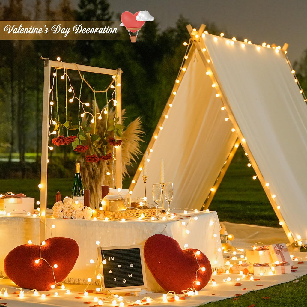 JMEXSUSS 100 LED Globe String Lights Indoor Bedroom, 33ft Fairy Lights