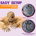 JOYIN Halloween Zombie Groundbreaker Outdoor Decoration, Zombie Groundbreaker with Light-up Eye and Creepy Sound (IR Sensor Activated) for Halloween Outside, Lawn, Graveyard Decor, Haunted House Props