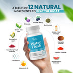 Diuretic Water Pills for Weight Control, 12 Active Ingredients (Green Tea, Cranberry & More), Instant Relief from Bloat & Swelling, Water Retention Pills for Women & Men - 60 Capsules