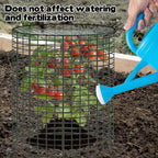 6 Sets of 24'' x 12'' Garden Plant Protectors from Animals with Detachable Covers, Metal Plant Cage Chicken Wire Cloche with Ground Stakes and Nylon Tie, Wire Plant Cage to Keeping Bunny Animals Out