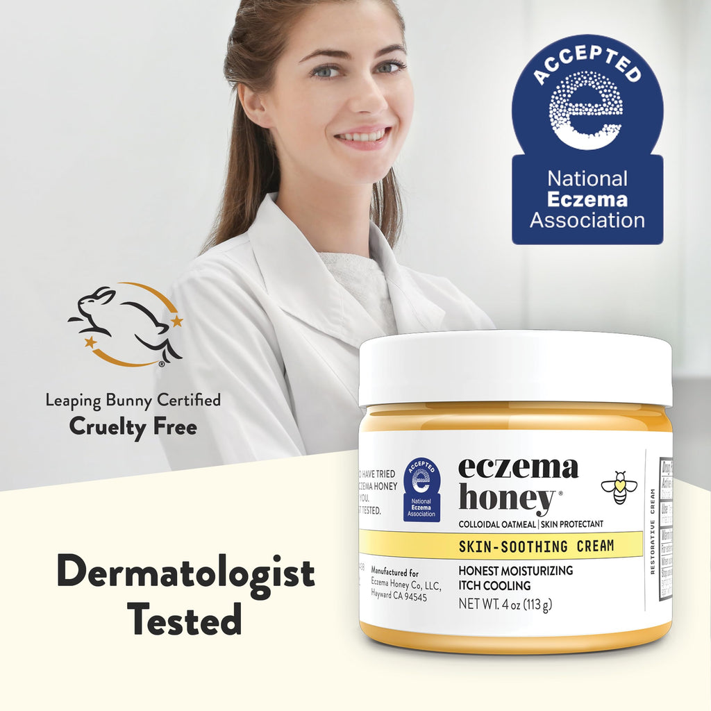 ECZEMA HONEY Original Skin-Soothing Cream - Organic Hand & Body Eczema Relief - Natural Honey Lotion for Dry, Itchy, & Irritable Skin (4 Oz)