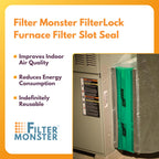 AllergyZone FilterLock Furnace Filter Slot Seal – Magnetic Seal Cover for Any 1” Furnace Filter, Up To 25” Long, Reduce HVAC Air Leaks, Green