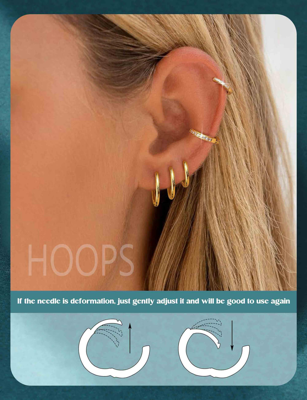 LOLIAS 14K Gold Plated Flat Back Earrings - Hypoallergenic Surgical Stainless Steel Stud Hoop Earrings for Women Girls Kids Cute Stud Earring Set Small Huggie Hoops Cartilage Earring Stacks