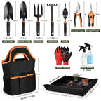 Joyfair Gardening Tools, 12 Pcs Garden Tool Set for Planting & Weeding