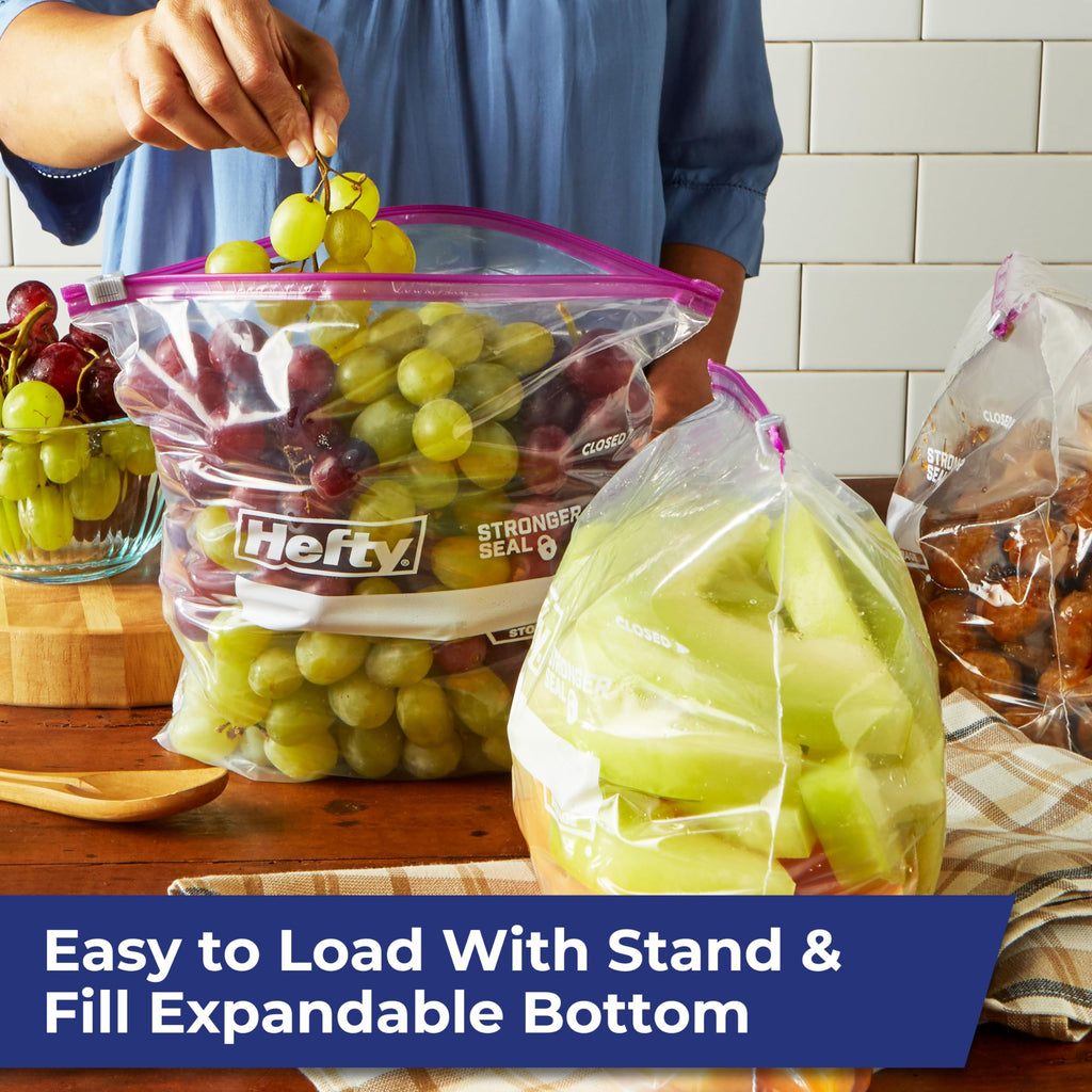Hefty Slider Kitchen Storage Bags, Gallon Size, 66 Count (Pack of 4)