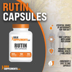 BulkSupplements.com Rutin 500mg Capsules - from Saphora Japonica, Rutin Supplement, Rutin Pills - Antioxidants Supplement - Vegan & Gluten Free, 1 Capsule per Serving, 180 Veg Capsules