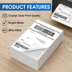 MaxGear 4" x 6" Direct Thermal Shipping Labels, 500 Fanfold, White
