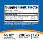 Nutricost Saccharomyces Boulardii + MOS Capsules (>5 Billion CFU) 120 Capsules - Prebiotic + Probiotic, 200mg of MOS Per Serving