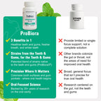 ProBiora Professional Strength Oral Probiotics for Teeth and Gums | Dental Probiotic for Oral Health | Bad Breath Treatment for Adults | Tooth Whitening | ProBiora3 Probiotic Blend | 90 Mint Tablets