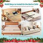 Bed Rails for Elderly Adults Safety, Height and Length Adjustable Bed Assist Rail for Senior, Bedrail with 2 Bag & Strap, Help Get in & Out of Bed, Fit Most Bed, Supports 300 lbs, Tool-Free