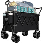 SUNNYFEEL 550LBS Push Pull Foldable Wagon with Tailgate & Big Wheels