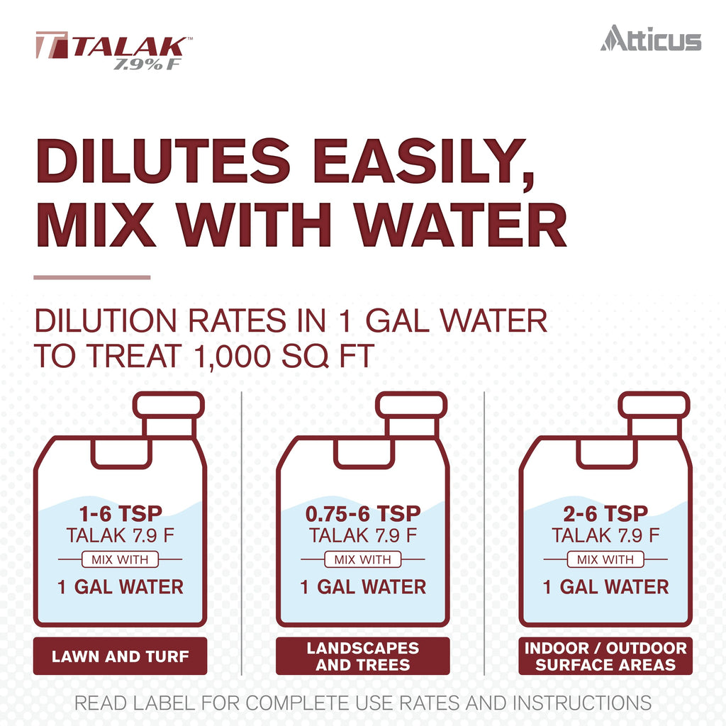Atticus Talak 7.9 F Bifenthrin Insecticide Concentrate (96 oz) – Indoor and Outdoor Insect Control