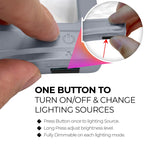 MAGNIPROS Patented 5X [Rechargeable] LED Page Magnifier with Foldable Stand | Eye Caring 3-Color Light Modes & Anti-Glare Lens for Reading Fine Print, Crafting, Low Vision & Seniors