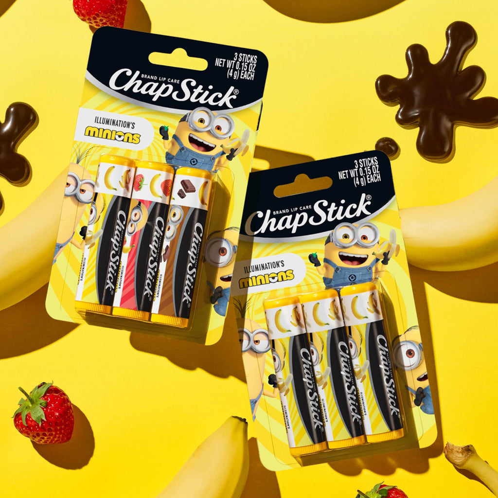 ChapStick Lip Balm, Minions Banana Variety Pack (12 Sticks), Party Favors for Kids, 0.15 Oz Ea
