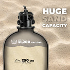 XtremepowerUS 22" Sand Filter Swimming Pool Sand Filter for Inground/Above Ground Filter Media System Top-Mount Up to 37,200 Gallons with Stand