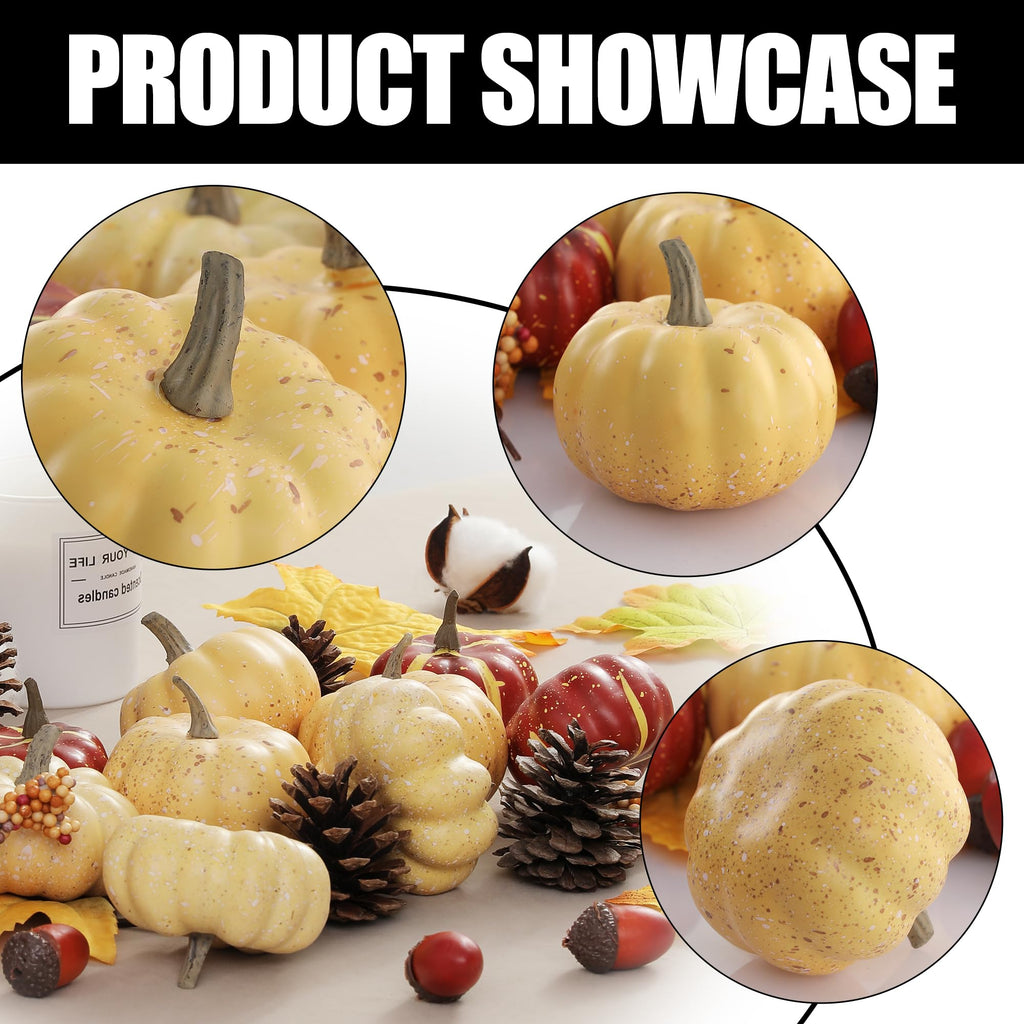 Artgar Pumpkin Decor Set, 23 PCS Fall Harvest Bowl Filler Decorations