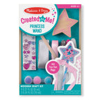Melissa & Doug Created by Me! Paint & Decorate Your Own Wooden Princess Wand Craft Kit, Pink - Princess Crafts Great for Rainy Days, Princess Toys for Kids Ages 4+
