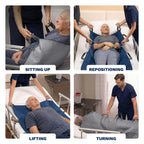 Teal Elite Washable Positioning Bed Pad with 8 Reinforced Handles – 34"x52" Waterproof, Quick-Dry, Absorbent Underpad for Elderly Care, Turning, Lifting & Incontinence Protection