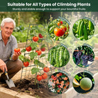 2 Pack Cucumber Trellis, 48"x16" Adjustable A-Frame Trellis for Climbing Plants, Metal Foldable Upgraded Vegetable Trellis for Raised Bed, Support for Tomatoes, Squash, Zucchini, Vegetables & Flowers