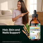 BIO KRAUTER® Horsetail Supplement for Hair, Skin & Nails - Vegan & Pure Horsetail Herb Liquid Drops 660 mg per Serving 4 Fl.Oz. - Silica Hair Supplement - Alcohol & Sugar Free - 56 Days of Supply