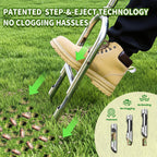 Manual Lawn Aerator Tool - Core Aerator with Step-to-Eject Technology for Never-Clogging Lawn Aeration, Heavy-Duty Steel Construction,Easy DIY Plug Aerator for Healthier Grass and Yard (Black)