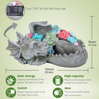 Solar Dragon Garden Statue, Sleeping Dragon with Solar Light Succulent