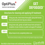 OptiPlus Anti-Fog Lens Cleaning Spray and Dual Microfiber Cloth | Streak-Free Cleaner and Defogging Spray for Glasses, Laptops Screens, Smart Phones, Optical Lens, Goggles, and Watch Screen l 2oz