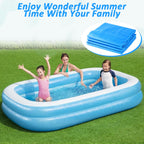 6.7 × 10 FT Rectangular Pool Cover,Inflatable Swimming Pool Cover Fits Under 120"x80" Above Ground Pools,Rectangle Above Ground Swimming Pool Cover with Adjustable Drawstring