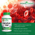 Botanic Choice CircuPlus 1500 - Heart Health & Circulation and Vein Support Supplement - Vitamin B1, Cayenne Pepper, Hawthorn, Ginkgo Biloba for Adults Men & Women (90 Capsules)