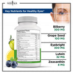 NEW AGE AREDS 2 Eye Vitamins - Lutein, Zeaxanthin, Bilberry, Astaxanthin Mineral Vision Supplement - 180 Count