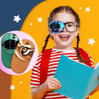 Newcotte 12 Pcs Eye Patch for Kids Toddler Reusable Adjustable Girls Boys Eyepatch for Glasses Left or Right Eye Patch, Assorted Patterns(Spooky)