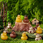 Memorywuu 72 Pcs Mini Horse Duck Bulk Tiny Bucking Bronco Duck Figurine Resin Pool Float Bath Decor Gift for Horse Racing Festival Basket Stuffers Table Party Decorations