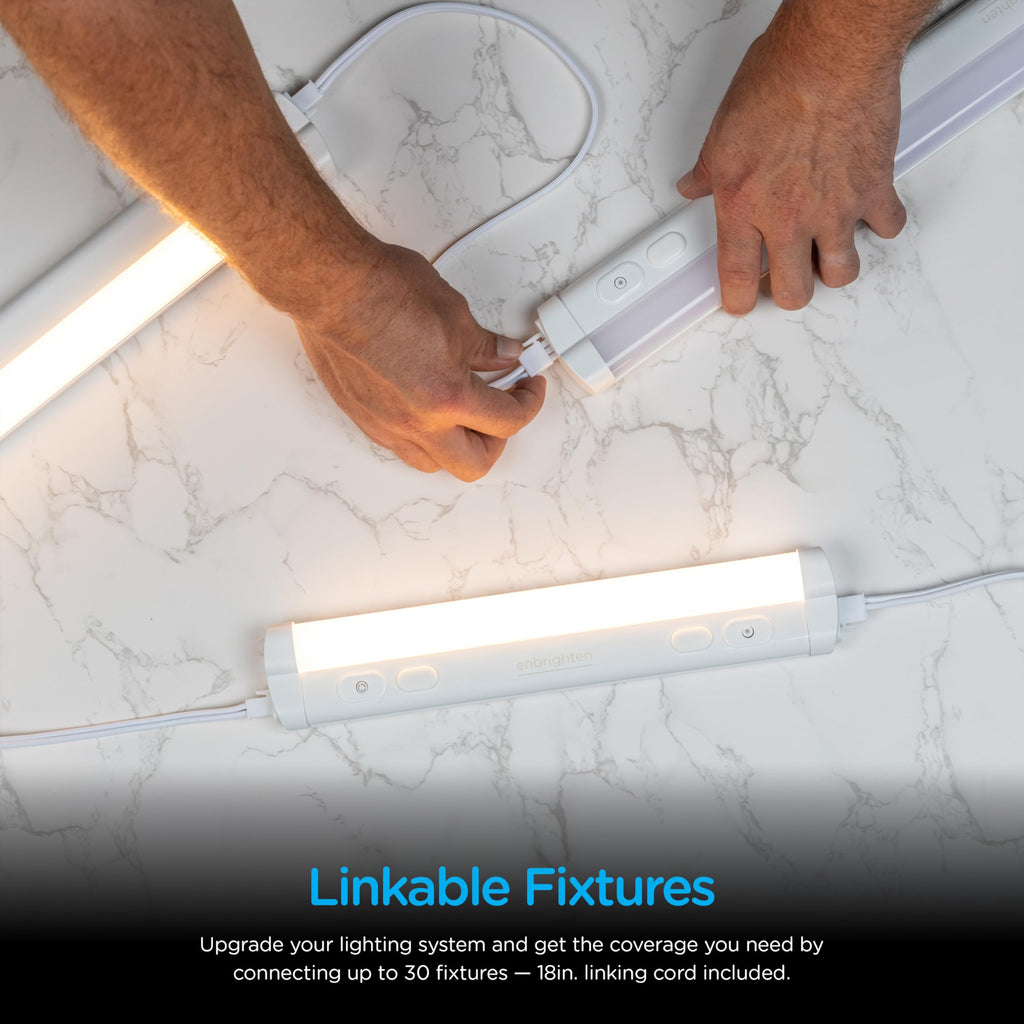 Enbrighten 36 inch Plug-in Under Cabinet Lights, 2386 Lumens, Five White Settings from (2700K-6500K), Full Range Dimmable, One-Touch Sync Control, Linkable Under Counter Lights for Kitchen 82788-T1