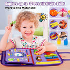 Winblo Toddler Busy Board - Montessori Toys for Toddler Girl Birthday Gift - Busy Book for Toddlers 3-5, Montessori Educational Learning Sensory Travel Activities Toys for Kids Ages 3-5