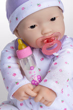JC Toys - La Baby | Asian 20-inch Large Soft Body Baby Doll | Washable | Removable Purple Outfit w/ Hat and Pacifier | For Children 2 Years +