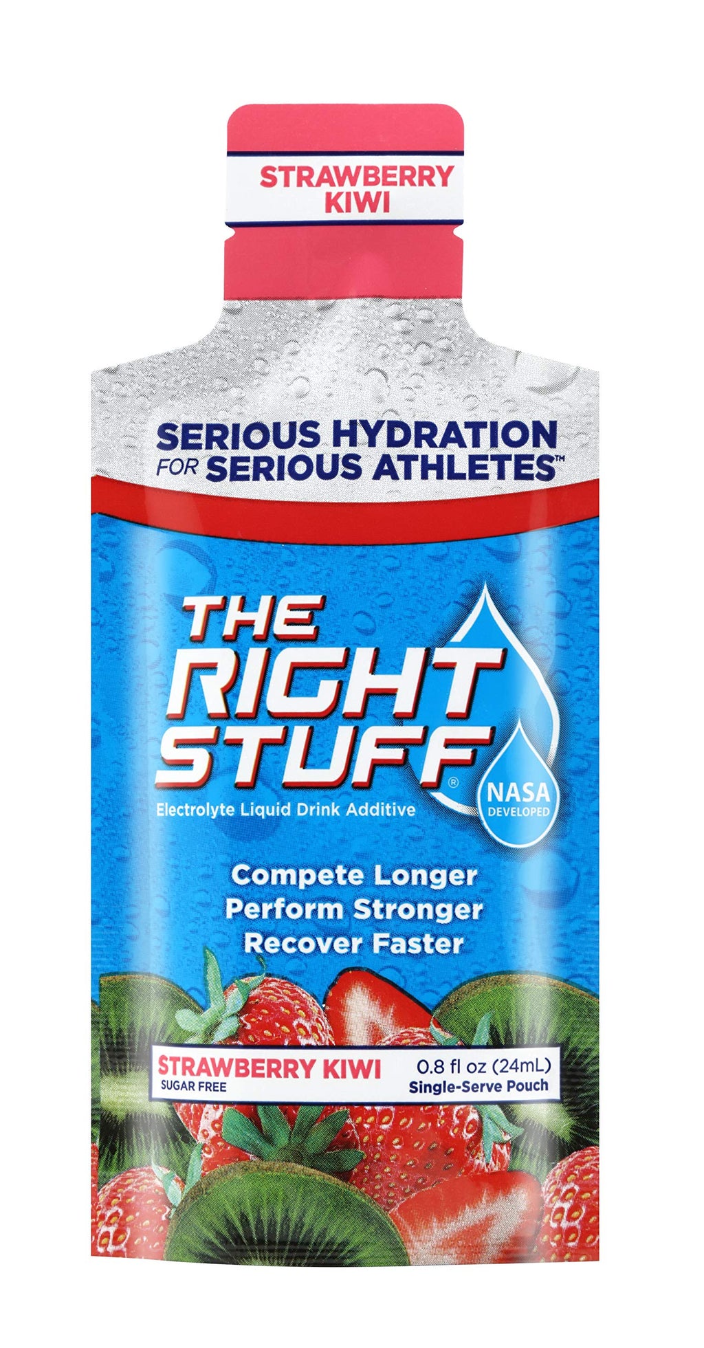 The Right Stuff electrolyte drink concentrate - 10 Pouch Box - Strawberry Kiwi