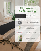 Feraco Grounding Mat for Bed, Grounding Pad Kit for Sleeping & Overall Well-Being with Cord & Tester (King, 27" x 76")