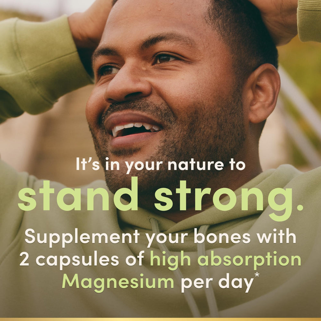 Nature’s Bounty High Absorption Magnesium Glycinate 240 mg for Supporting Muscle Relaxation and Bone, Heart & Nerve Health – Non-GMO, Gluten-Free, Vegetarian, 120 Count/60 Servings