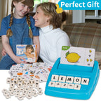 Educational Toys Learning Games for Kids 3-8, Matching Letter Spelling Early Math Game for Preschool& Kindergarten Kids Boys and Girls Light Blue