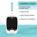 KETO-MOJO Blood Glucose and Ketone Test Strips Combo Pack | 60 Glucose + 60 Ketone Strips (120 Count) | for Use Only with GK+ Meter